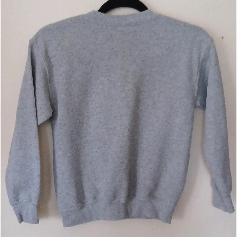 Kids Puppy Sweatshirt Gray Crewneck Dogs Graphic‎ Street Art Size 12 Playful Fun
